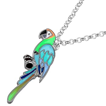 エナメル鳥モチーフネックレス Amazon | DOWAY チャーム メタル カラフル エナメル トロピカル
